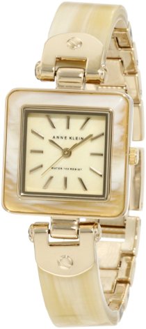 Đồng hồ AK Anne Klein Women's 10/9940cmHN Horn Enamel Gold-Tone Bangle Watch