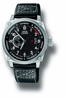 Oris Men's 4154LS BC4 Black Dial Leather Strap Watch