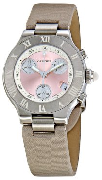 Cartier Women's W1020012 Chronoscaph Pink Sunburst Dial Watch