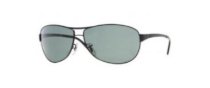 RayBan-3342-006 Matte Back Aviator Sunglasses 