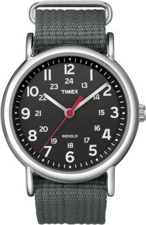 Timex Men's T2N650KW Weekender Gray Slip Through Strap Watch