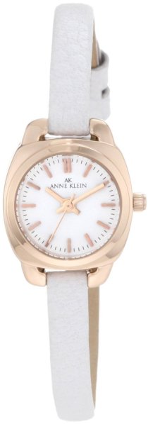 Đồng hồ AK Anne Klein Women's 10/9832RGWT Rosegold-Tone White Leather Strap Mini Watch