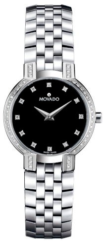 Movado Women's 605586 Faceto Diamond Accented Stainless-Steel Watch
