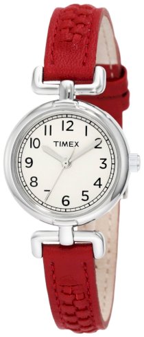 Timex Women's T2N661KW Weekender Petite Casual Red Woven Strap Watch
