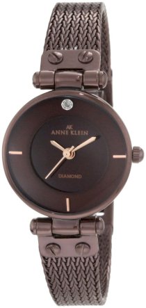 Đồng hồ AK Anne Klein Women's 10/9851BMBN Diamond Dial Brown Ion-Plated Stainless-Steel Chain Bracelet Watch