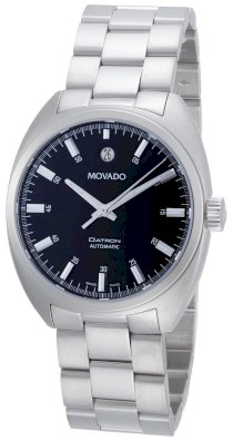 Movado Men's 0606359 Datron Stainless-Steel Black Round Dial Watch