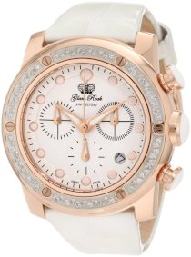 Glam Rock Women's GR50140D Aqua Rock Diamond Accented Chronograph White Dial White Patent Leather Watch
