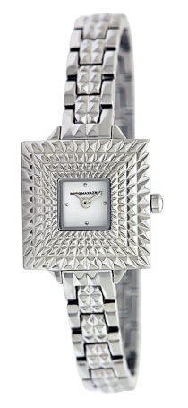 BCBGMaxAzria Women's BG8297 Vintage Square Retro Silver Analog Bracelet Watch