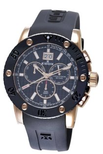 Edox Men's 10014 37RNC NIR Class-1 Black Rotating Bezel Watch