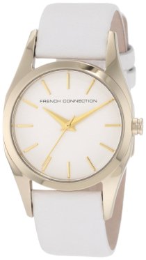 French Connection Women's FC1039GW Classic Round Gold White Watch
