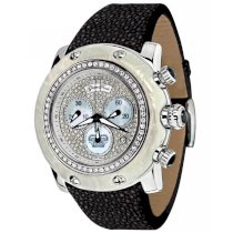 Glam Rock Women's GR80105 Special Edition Collection Chronograph Diamond Black Leather Watch