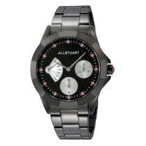 Jill Stuart Women's SILDE005 Retrograde Collection Black Ionic-Plated Bracelet Watch