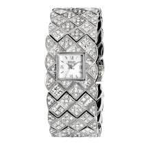 Badgley Mischka Women's BA1131MPSV Swarovski Crystal Accented Silver-Tone Bracelet Watch