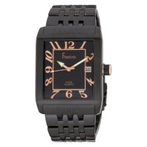 Freelook Men's HA8185B-RG All Black Stainless Steel Rose Gold Arabic Numerals Bracelet Watch