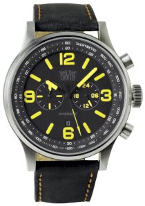 Davis Men's Watch in White/Yellow/Black Steel, form Round, weight 100 grams