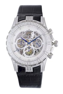 Edox Men's 95002 3D NAD Grand Ocean Mother of Pearl Skeletal Diamond Chronograph Watch