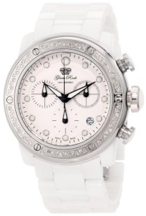 Glam Rock Women's GR50116D Aqua Rock Chronograph Diamond Accented White Dial Ceramic Watch