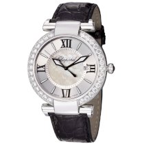 Chopard Imperiale Ladies Silver Diamond Dial Leather Strap Watch 388531-3002