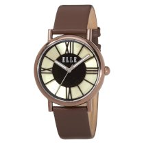 Elletime  Women's EL20076S05C Ion-Plating Brown and Light Gold Dial Brown Strap Watch