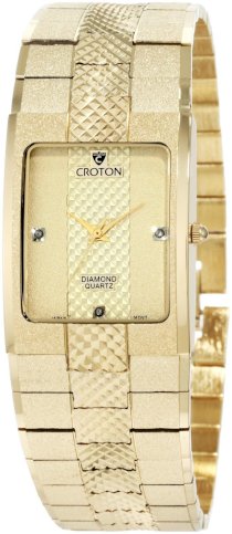 Croton Men's CN307293YLCD Japan Quartz Goldtone Diamond Marker Watch