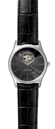 Claude Bernard Men's 85009 3 NIN Classic Automatic Black Dial Leather Exhibition Watch