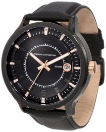 French Connection Men's FC1055BB Round Black White Watch