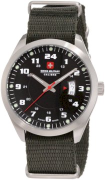 Swiss Military Calibre Men's 06-4T1-04-007T6 Trooper Green Canvas 24-Hour Date Watch