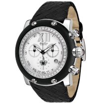 Glam Rock Women's GR10172D1 Miami Collection Diamond Accented Chronograph Black Leather Watch