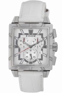 Edox Women's 01924 3D NAIN Classe Royale Rectangular Chronograph Diamond Watch
