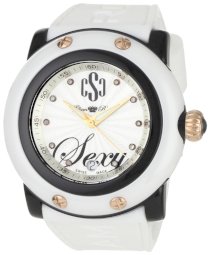 Glam Rock Women's GR61000 Miami Beach Collection Diamond Accented White Silicone Watch