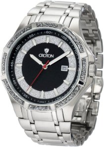 Croton Men's CN307346SSBK Stainless Star Glitz Dial and Bezel Watch