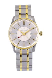 Claude Bernard Men's 52004 357J AID Classic Gents Gold PVD and Silver Dual Time Stainless Steel Watch