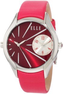 Elletime  Women's EL20156S03N Dual Time Purple Leather Watch