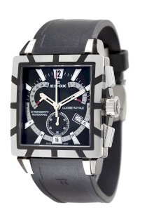 Edox Men's 01504 357N NIN Royale Retrograde Black Dial Watch