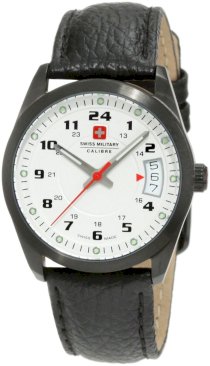 Swiss Military Calibre Women's 06-6T1-13-001 Trooper Black IP Silver Dial 24-Hour Date Watch