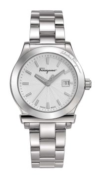 Ferragamo Women's F73SBQ9902 S099 1898 Stainless-Steel White Dial Date Watch