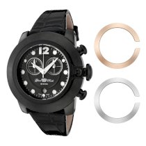 Glam Rock Men's GK1128 Race Track Chronograph Grey Dial Black Silicone Watch