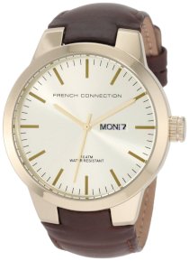 French Connection Men's FC1042GG Classic Round Gold Brown Watch