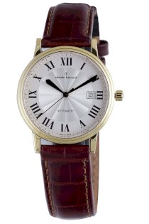 Đồng hồ đeo tay Claude Bernard Men's 64010 37J AR Classic Gents Gold PVD Silver Dial Leather Date Watch