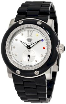 Glam Rock Women's GRD10700BV Miami Diamond Accented Silver Dial Black Composite Watch