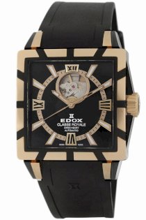 Edox Men's 85007 357RN NIR Classe Royale Square Automatic Watch