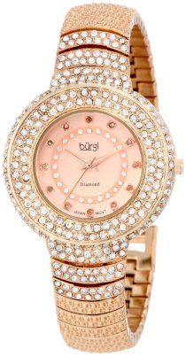 Burgi Women's BUR048RG Diamond Accent Crystal Fashion Watch