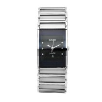 Rado Men's R20784759 Integral Black Dial Quartz Stainless Steel Watch