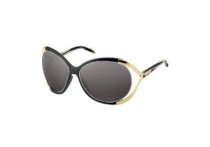 Valentino Sunglasses Designer Fashion VAL 5563_S REW/45 Black-Gold Frame Smoke Silver Mirrored lens Womens 2009 Model 