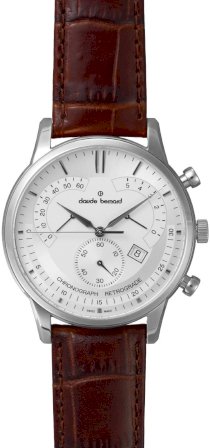 Đồng hồ đeo tay Claude Bernard Men's 01506 3 AIN Classic Silver Dial Chronograph Leather Watch