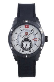 Swiss Military Calibre Men's 06-4R5-13-001R Revolution IP Black Sub-seconds Date Display Black Rubber Watch
