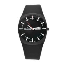 Skagen Men's 696XLTBLB Denmark Black Leather Black Dial Watch