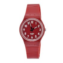 Swatch Women's GR154 Quartz Red Dial Plastic Watch