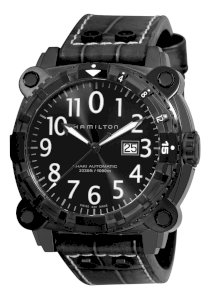 Hamilton Men's H78575393 Khaki Navy BelowZero Black Dial Watch