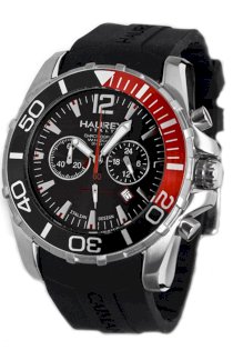 Haurex Italy Men's 3A354UNR Caimano Chronograph Rotating Bezel Sub-Second Rubber Divers Watch